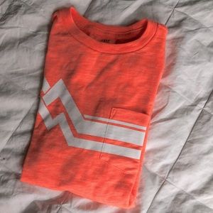 Salmon long sleeve w/ mountain stripes - GAP M